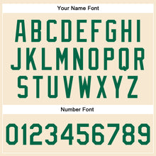 Загрузить изображение в средство просмотра галереи, Custom Cream Kelly Green Bomber Full-Snap Varsity Faux Leather Letterman Jacket
