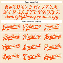 Загрузить изображение в средство просмотра галереи, Custom Cream Orange Bomber Full-Snap Varsity Faux Leather Letterman Jacket
