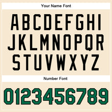 Load image into Gallery viewer, Custom Cream Kelly Green-Black Bomber Full-Snap Varsity Faux Leather Letterman Jacket
