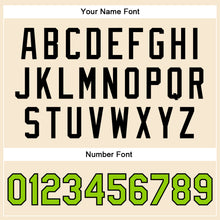 Load image into Gallery viewer, Custom Cream Neon Green-Black Bomber Full-Snap Varsity Faux Leather Letterman Jacket
