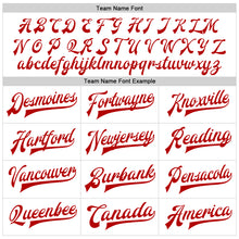 Load image into Gallery viewer, Custom White Red Bomber Full-Snap Varsity Faux Leather Letterman Jacket
