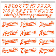 Charger l&#39;image dans la galerie, Custom White Orange Bomber Full-Snap Varsity Faux Leather Letterman Jacket
