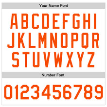 Charger l&#39;image dans la galerie, Custom White Orange Bomber Full-Snap Varsity Faux Leather Letterman Jacket
