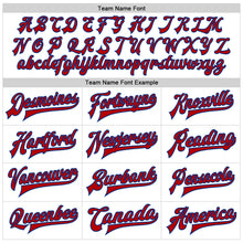 Load image into Gallery viewer, Custom White Red-Royal Bomber Full-Snap Varsity Faux Leather Letterman Jacket
