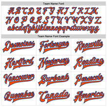 Load image into Gallery viewer, Custom White Orange-Royal Bomber Full-Snap Varsity Faux Leather Letterman Jacket
