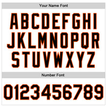 Load image into Gallery viewer, Custom White Black-Orange Bomber Full-Snap Varsity Faux Leather Letterman Jacket
