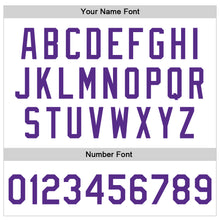 Charger l&#39;image dans la galerie, Custom White Purple Bomber Full-Snap Varsity Faux Leather Letterman Jacket
