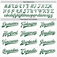 Load image into Gallery viewer, Custom White Green Bomber Full-Snap Varsity Faux Leather Letterman Jacket
