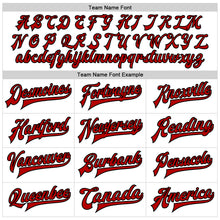 Load image into Gallery viewer, Custom White Red-Black Bomber Full-Snap Varsity Faux Leather Letterman Jacket
