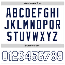 Laden Sie das Bild in den Galerie-Viewer, Custom White White-Navy Bomber Full-Snap Varsity Faux Leather Letterman Jacket
