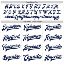 Laden Sie das Bild in den Galerie-Viewer, Custom White Navy-Gray Bomber Full-Snap Varsity Faux Leather Letterman Jacket
