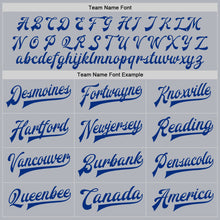 Charger l'image dans la galerie, Custom Gray Royal-Red Bomber Full-Snap Varsity Faux Leather Letterman Jacket
