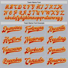 Load image into Gallery viewer, Custom Gray Red-Gold Bomber Full-Snap Varsity Faux Leather Letterman Jacket
