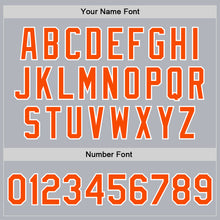 Load image into Gallery viewer, Custom Gray Orange-White Bomber Full-Snap Varsity Faux Leather Letterman Jacket
