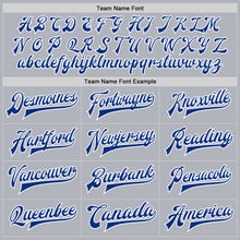 Charger l'image dans la galerie, Custom Gray Royal-White Bomber Full-Snap Varsity Faux Leather Letterman Jacket
