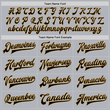 Load image into Gallery viewer, Custom Gray Black-Old Gold Bomber Full-Snap Varsity Faux Leather Letterman Jacket
