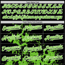 Load image into Gallery viewer, Custom Black Aurora Green-White Splash Art 3D Pattern Design Bomber Full-Snap Varsity Letterman Hoodie Jacket
