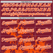 Charger l&#39;image dans la galerie, Custom Crimson White-Orange Splash Art 3D Pattern Design Bomber Full-Snap Varsity Letterman Hoodie Jacket
