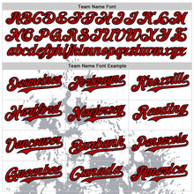 Load image into Gallery viewer, Custom White Black Gray-Red Splash Art 3D Pattern Design Bomber Full-Snap Varsity Letterman Hoodie Jacket
