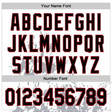 Load image into Gallery viewer, Custom White Black Gray-Red Splash Art 3D Pattern Design Bomber Full-Snap Varsity Letterman Hoodie Jacket
