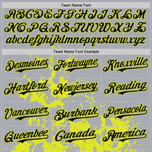 Load image into Gallery viewer, Custom Gray Black-Neon Yellow Splash Art 3D Pattern Design Bomber Full-Snap Varsity Letterman Hoodie Jacket
