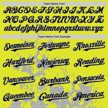 Laden Sie das Bild in den Galerie-Viewer, Custom Neon Yellow Black-Gray Splash Art 3D Pattern Design Bomber Full-Snap Varsity Letterman Hoodie Jacket
