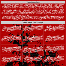 Load image into Gallery viewer, Custom Red Black-White Splash Art 3D Pattern Design Bomber Full-Snap Varsity Letterman Hoodie Jacket
