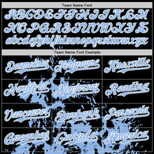 Load image into Gallery viewer, Custom Black White Light Blue-Pink Splash Art 3D Pattern Design Bomber Full-Snap Varsity Letterman Hoodie Jacket
