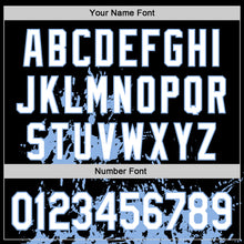 Load image into Gallery viewer, Custom Black White Light Blue-Pink Splash Art 3D Pattern Design Bomber Full-Snap Varsity Letterman Hoodie Jacket
