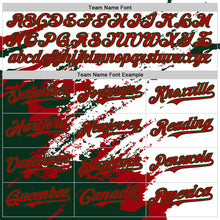 Load image into Gallery viewer, Custom White Red-Green Splash Art 3D Pattern Design Bomber Full-Snap Varsity Letterman Hoodie Jacket
