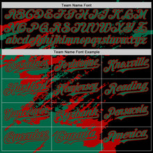 Загрузить изображение в средство просмотра галереи, Custom Black Kelly Green-Red Splash Art 3D Pattern Design Bomber Full-Snap Varsity Letterman Hoodie Jacket
