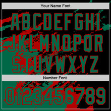 Загрузить изображение в средство просмотра галереи, Custom Black Kelly Green-Red Splash Art 3D Pattern Design Bomber Full-Snap Varsity Letterman Hoodie Jacket
