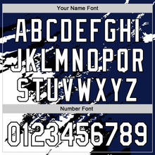 Загрузить изображение в средство просмотра галереи, Custom Royal White-Black Splash Art 3D Pattern Design Bomber Full-Snap Varsity Letterman Hoodie Jacket
