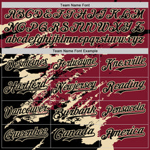 Загрузить изображение в средство просмотра галереи, Custom Crimson Black-Cream Splash Art 3D Pattern Design Bomber Full-Snap Varsity Letterman Hoodie Jacket
