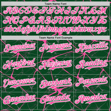 Загрузить изображение в средство просмотра галереи, Custom Green Pink-White Abstract Network 3D Pattern Design Bomber Full-Snap Varsity Letterman Hoodie Jacket
