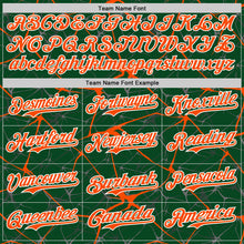 Загрузить изображение в средство просмотра галереи, Custom Green Orange-White Abstract Network 3D Pattern Design Bomber Full-Snap Varsity Letterman Hoodie Jacket
