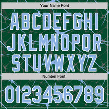 Загрузить изображение в средство просмотра галереи, Custom Kelly Green Light Blue-White Abstract Network 3D Pattern Design Bomber Full-Snap Varsity Letterman Hoodie Jacket
