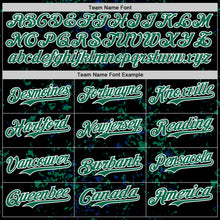 Load image into Gallery viewer, Custom Black Kelly Green Royal-White Fragment 3D Pattern Design Bomber Full-Snap Varsity Letterman Hoodie Jacket
