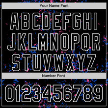 Загрузить изображение в средство просмотра галереи, Custom Black Thunder Blue Pink-White Fragment 3D Pattern Design Bomber Full-Snap Varsity Letterman Hoodie Jacket
