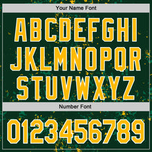 Загрузить изображение в средство просмотра галереи, Custom Green Gold Kelly Green-White Fragment 3D Pattern Design Bomber Full-Snap Varsity Letterman Hoodie Jacket
