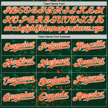 Загрузить изображение в средство просмотра галереи, Custom Green Orange Kelly Green-White Fragment 3D Pattern Design Bomber Full-Snap Varsity Letterman Hoodie Jacket
