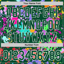 Загрузить изображение в средство просмотра галереи, Custom Graffiti Pattern Kelly Green-White Splash Bomber Full-Snap Varsity Letterman Hoodie Jacket
