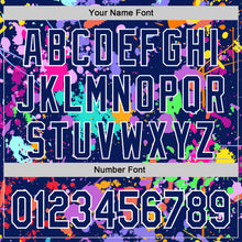 Загрузить изображение в средство просмотра галереи, Custom Graffiti Pattern Royal-White Splash Bomber Full-Snap Varsity Letterman Hoodie Jacket
