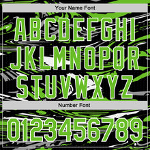 Загрузить изображение в средство просмотра галереи, Custom Figure Aurora Green Black-White Fluid Bomber Full-Snap Varsity Letterman Hoodie Jacket
