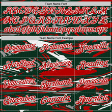 Загрузить изображение в средство просмотра галереи, Custom Figure Red Green-White Fluid Bomber Full-Snap Varsity Letterman Hoodie Jacket
