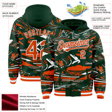Charger l'image dans la galerie, Custom Figure Orange Green-White Fluid Bomber Full-Snap Varsity Letterman Hoodie Jacket
