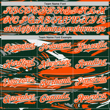 Charger l'image dans la galerie, Custom Figure Orange Green-White Fluid Bomber Full-Snap Varsity Letterman Hoodie Jacket
