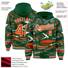 Загрузить изображение в средство просмотра галереи, Custom Figure Orange Kelly Green-White Fluid Bomber Full-Snap Varsity Letterman Hoodie Jacket
