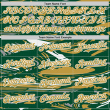 Загрузить изображение в средство просмотра галереи, Custom Figure Old Gold Kelly Green-White Fluid Bomber Full-Snap Varsity Letterman Hoodie Jacket
