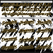 Загрузить изображение в средство просмотра галереи, Custom Black White-Old Gold Abstract Sharp Shape Fragment 3D Pattern Design Bomber Full-Snap Varsity Letterman Hoodie Jacket
